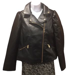 New Look faux leather biker jacket size Large